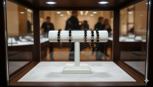 Capricorn Zodiac Gemstone Crystal Bracelet – Tiger’s Eye, Black Tourmaline, Garnet & Copper