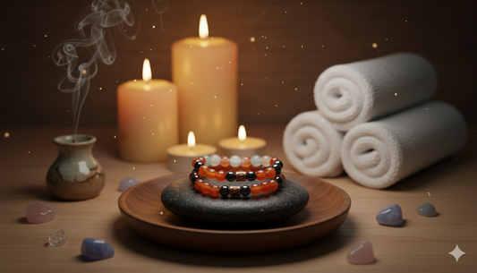 Leo Zodiac Gemstone Crystal Bracelet – Mookaite, Garnet, Tiger’s Eye & Copper