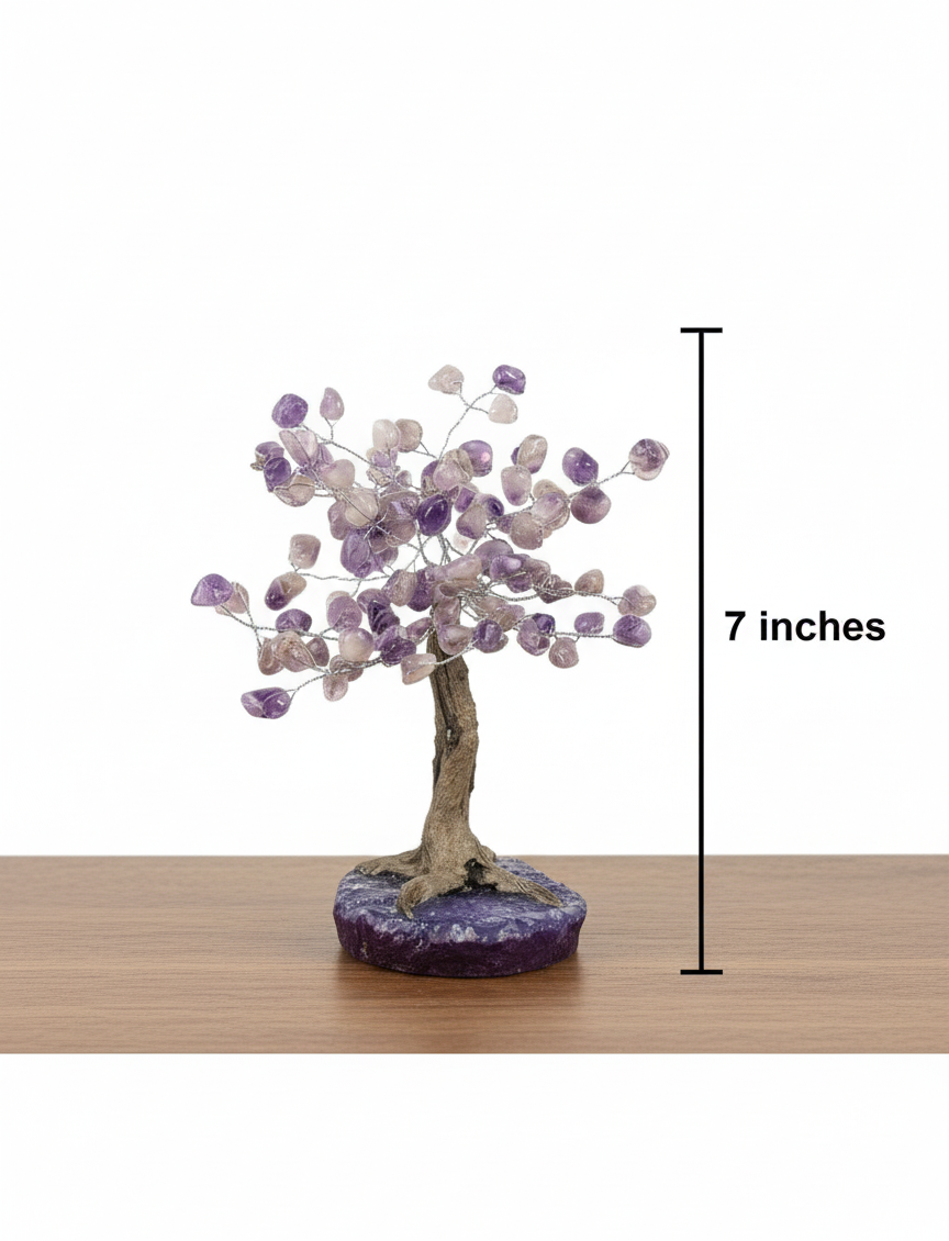 Chevron Amethyst Gemstone Tree on Agate Slice Base