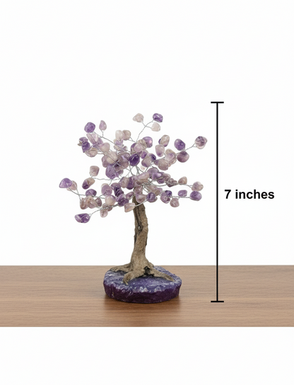 Chevron Amethyst Gemstone Tree on Agate Slice Base
