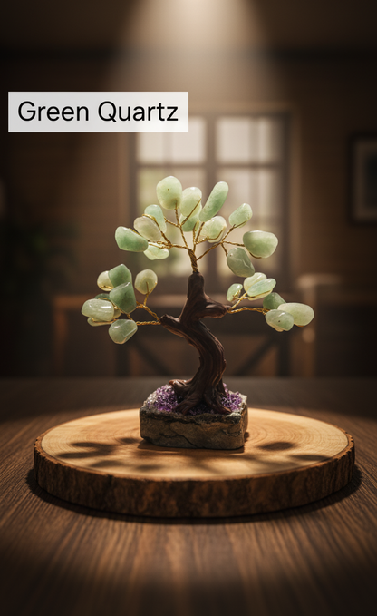 Tumbled Gemstone Tree on Raw Amethyst Base – Handcrafted Crystal Tree of Life, Adjustable Branches