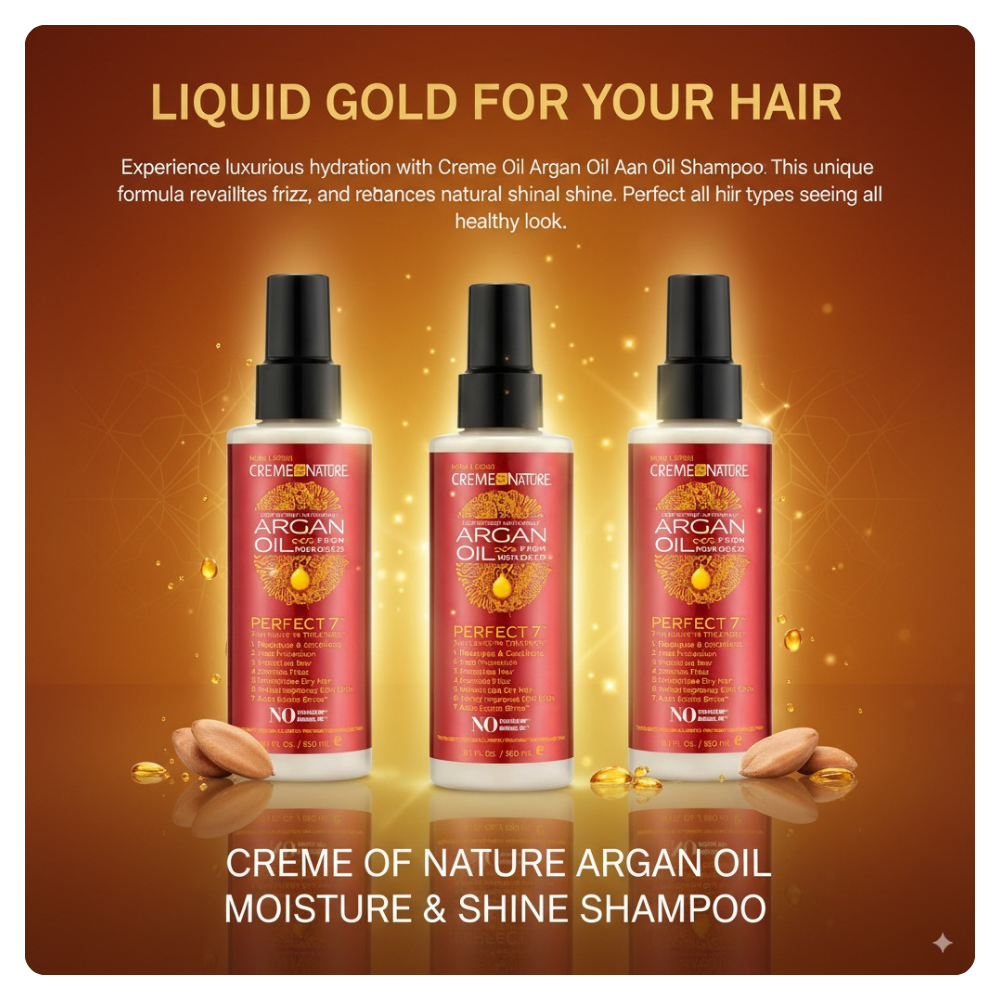 Creme of Nature Argan Oil Moisture & Shine Shampoo 5.1 oz (3 Pack)